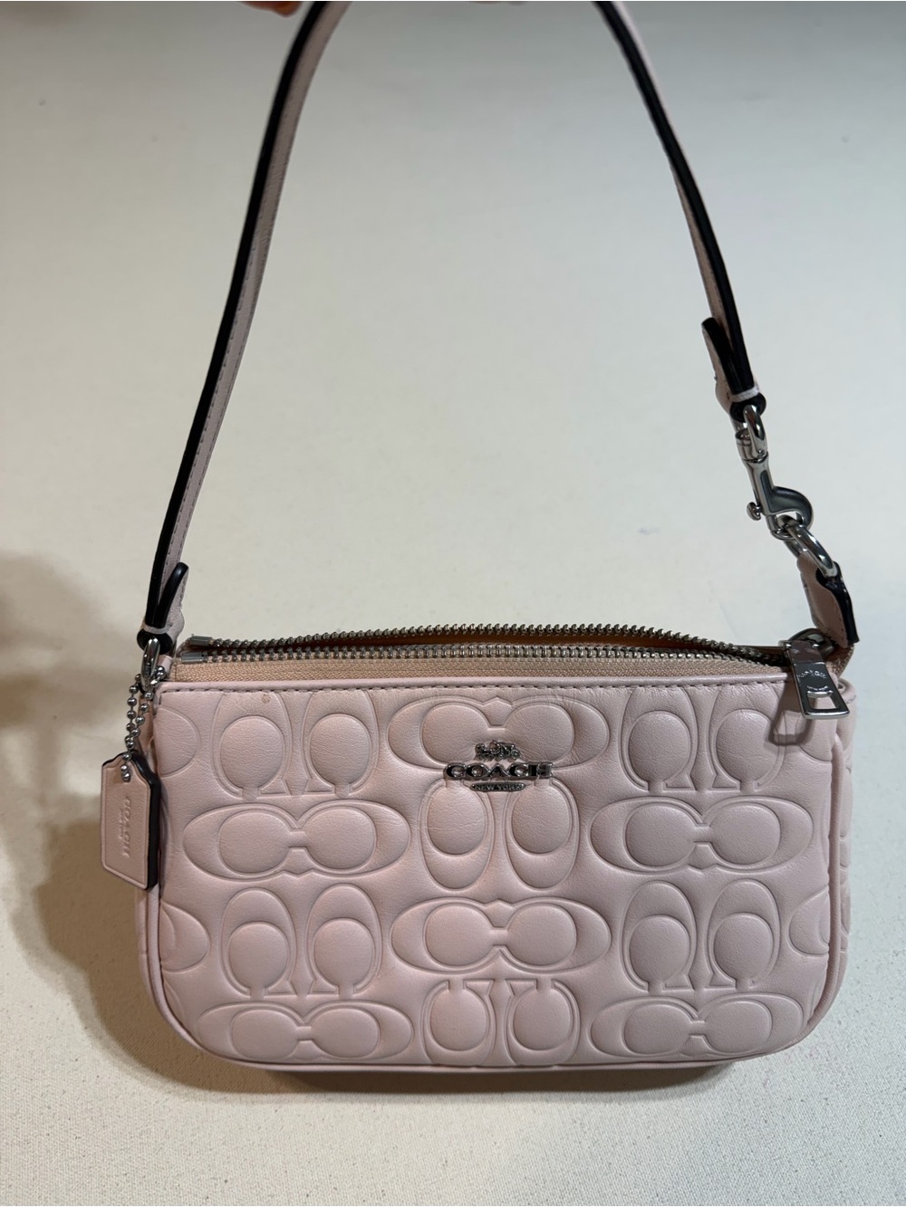 Coach Blush Pink Quilted Signature Wristlet